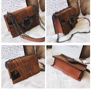 European Vintage Newspaper Style Bag NWT